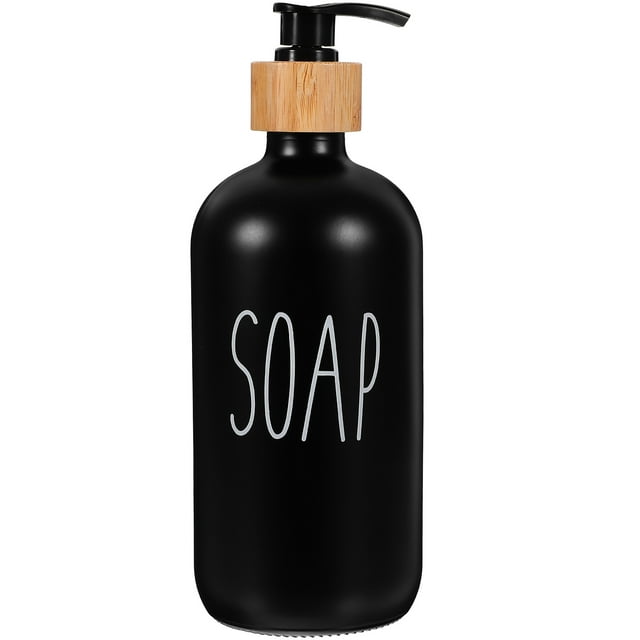 Distributeur de Savon pour les Mains en Verre, Distributeur de Savon à Vaisselle Rechargeable, Distributeur de Bouteille à Pompe, Distributeur de Lotion