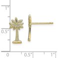 thumbnail image 4 of 14K Yellow Gold Mini Palmetto Palm Tree Post Earrings - 12.7mm, 4 of 6