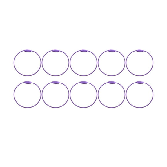 10Pcs Creative Keyring Metal Fashion Retro Simple Durable Keychain for Key (Dark Purple)