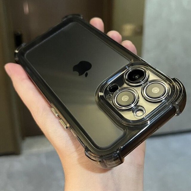 Lujosa funda de teléfono transparente a prueba de golpes para iPhone, carcasa trasera de silicona dura, parachoques transparente, compatible con modelos 14, 13, 12, 11 Pro Max Plus, X, XR, XS Fivean unisex