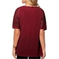 thumbnail image 5 of Plus size women's T-shirt Summer V-neck zipper elegant short sleeves, 5 of 6