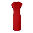 thumbnail image 4 of Puliio Maxi Dresses for Women Sleeveless V Neck Ruffle Loose Casual Dress with Pockets, 4 of 5
