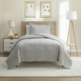 thumbnail image 1 of Nestl Duvet Cover Set, Reversible Front Cut Plush Fleece Design & Back Brushed Soft Microfiber for Comforters, 2 PC Set with Zipper Closure & Ties, Duvet Cover Twin, Silver Gray, 1 of 8
