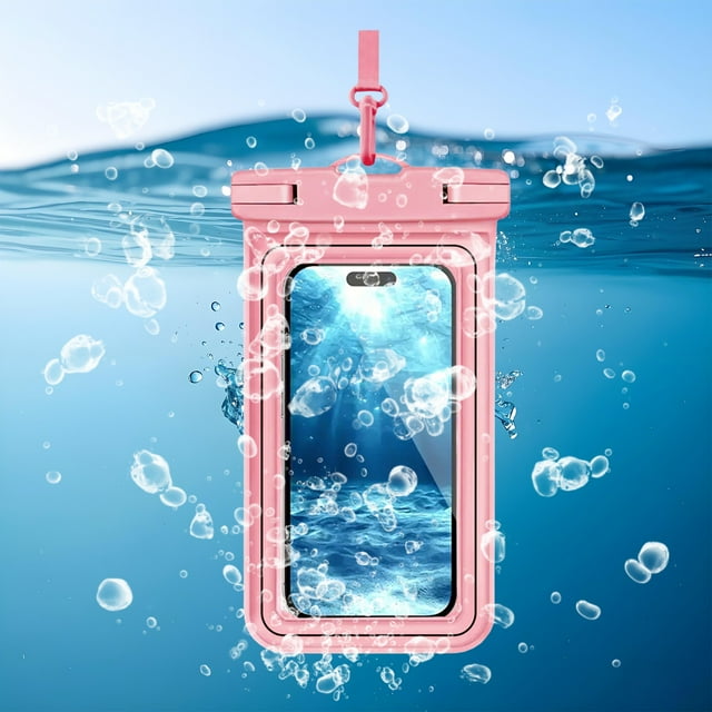 Pochette Étanche pour Téléphone, Compatible Écran Tactile, Sac Étanche pour Téléphone Intelligent, Étui en Plastique Transparent pour Natation Randonnée Voyage, Usage Extérieur à Domicile, Tricot de Câble, YISHFHP, F