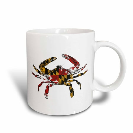 3dRose Maryland Crab Flag., Ceramic Mug, 11-ounce