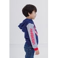 thumbnail image 6 of Marvel Avengers Big Kids' Boy or Girl Cosplay Fleece Zip-Up Hoodie Captain America Navy, 6 of 6