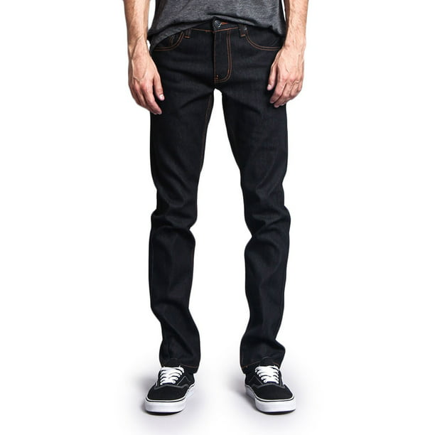 binær forudsætning Alarmerende Victorious Men's Skinny Fit Unwashed Raw Denim Jeans DL938 - Black/Timber -  36/30 - Walmart.com