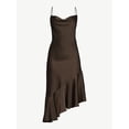 thumbnail image 6 of Scoop Women’s Asymmetrical Satin Ruffle Cami Dress, Sizes XS-XXL, 6 of 6