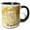 Black/White, variant on 3drose, Image of Happy New Year in Gold Bubbles Words and Champagne, 15oz Two-tone Red Mug
