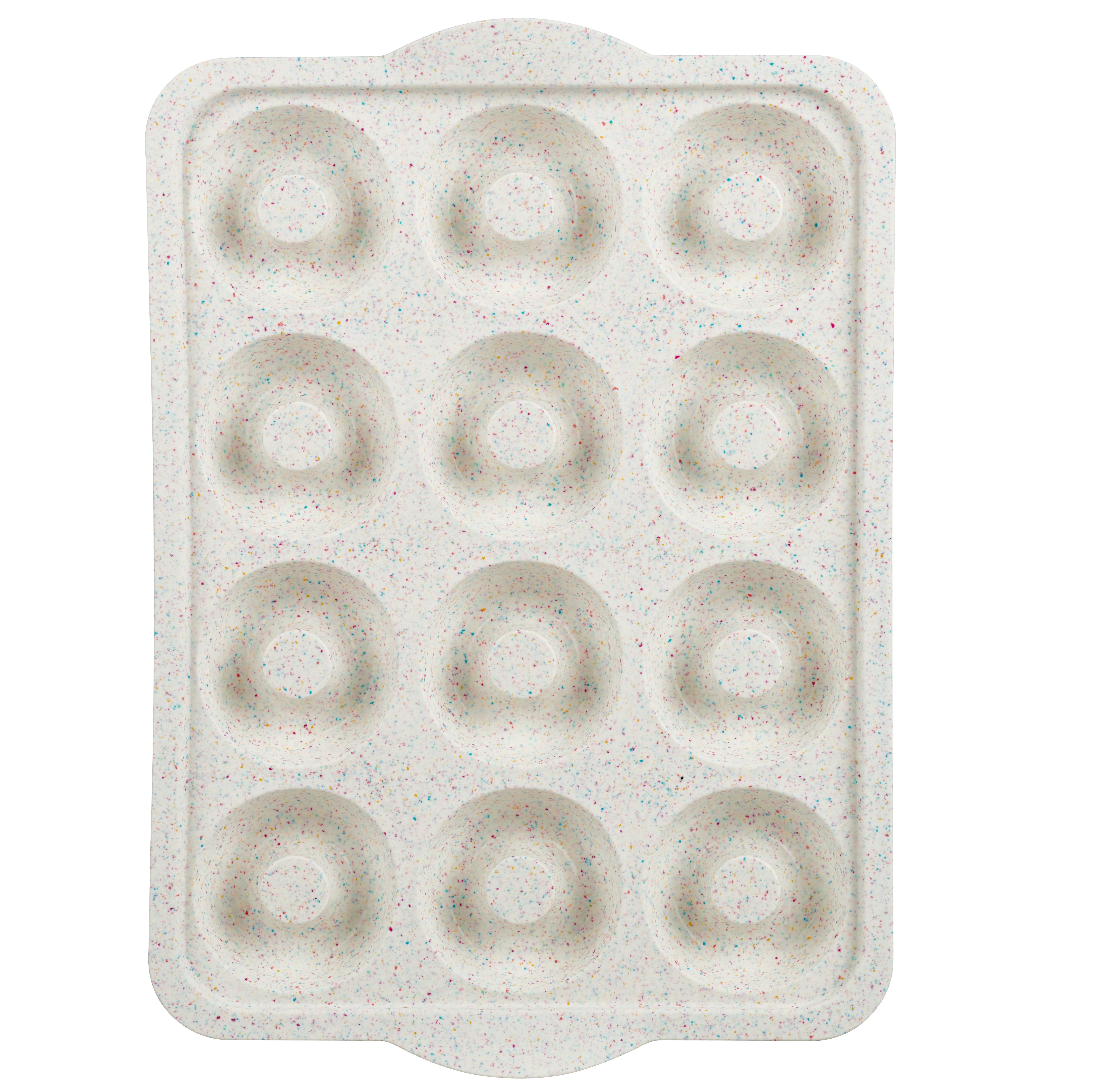 Trudeau Silicone 12 Count Donut Pan, Multicolor Confetti