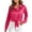 Hot Pink, variant on Jalioing Women's Satin Shirts Tie Waist Button Down Collared Blouses Dressy Casual Long Sleeve Silk Shirts