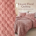 thumbnail image 4 of Regency Heights Velvet Quilt Set, 3-Piece Quilted Coverlet Bedding Set with Matching Shams, Soft All Season Bedspread, Full/Queen, Blush, 4 of 9