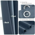 thumbnail image 3 of Short Curtains for Windows - Stone Blue Blackout Half Window Curtains Thermal Insulated Privacy Drapes for Kitchen Bedroom Bathroom Grommet Top Small Basement Tiers W40 x L36 Inch 2 Panels, 3 of 5