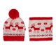 thumbnail image 1 of Conjunto de bufanda y gorro para bebé, tejido de ciervo navideño, doble capa, suave, cómodo, de lana pesada, gorro cálido para bebé, bufanda, color rojo, 1 of 14