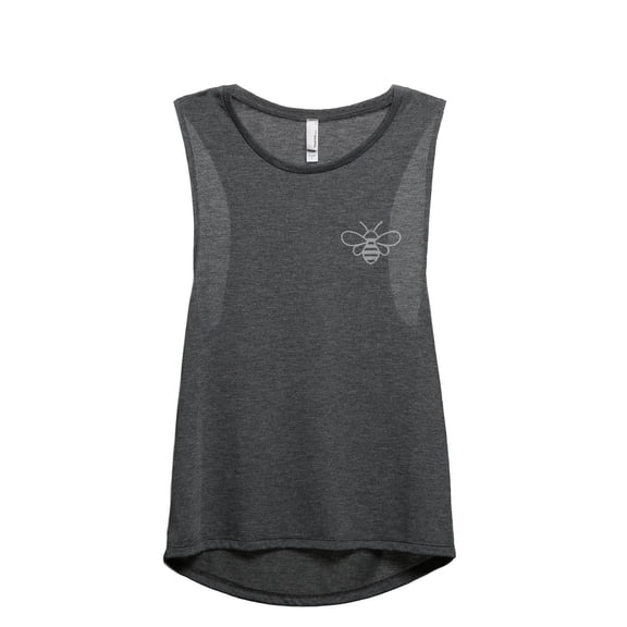 Bumble Bee Women's Fashion Sleeveless Muscle Workout Yoga Tank Top Charcoal Grey Small