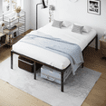 thumbnail image 3 of Zimtown 16 inch Full Size Bed Frames Heavy Duty, Metal Platform Bed No Box Spring Needed, Black, 3 of 9