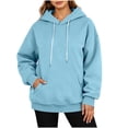 thumbnail image 2 of POROPL Womens Hoodies,Oversized Pullover Hoodie Casual Long Sleeve Fleece Top with Pockets, 2 of 6