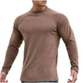thumbnail image 2 of pstuiky hombres de manga larga, Blusas casuales de manga larga con cuello redondo y color liso para hombre camisetas de hombre l, 2 of 5