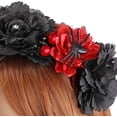 thumbnail image 4 of HOWAF 2pcs Day of The Dead Headband Spider Skull Rose Flower Crown Mexican Headpiece, Halloween Floral Headband Halloween Costume Accessory Rose Flower Headband, 4 of 8