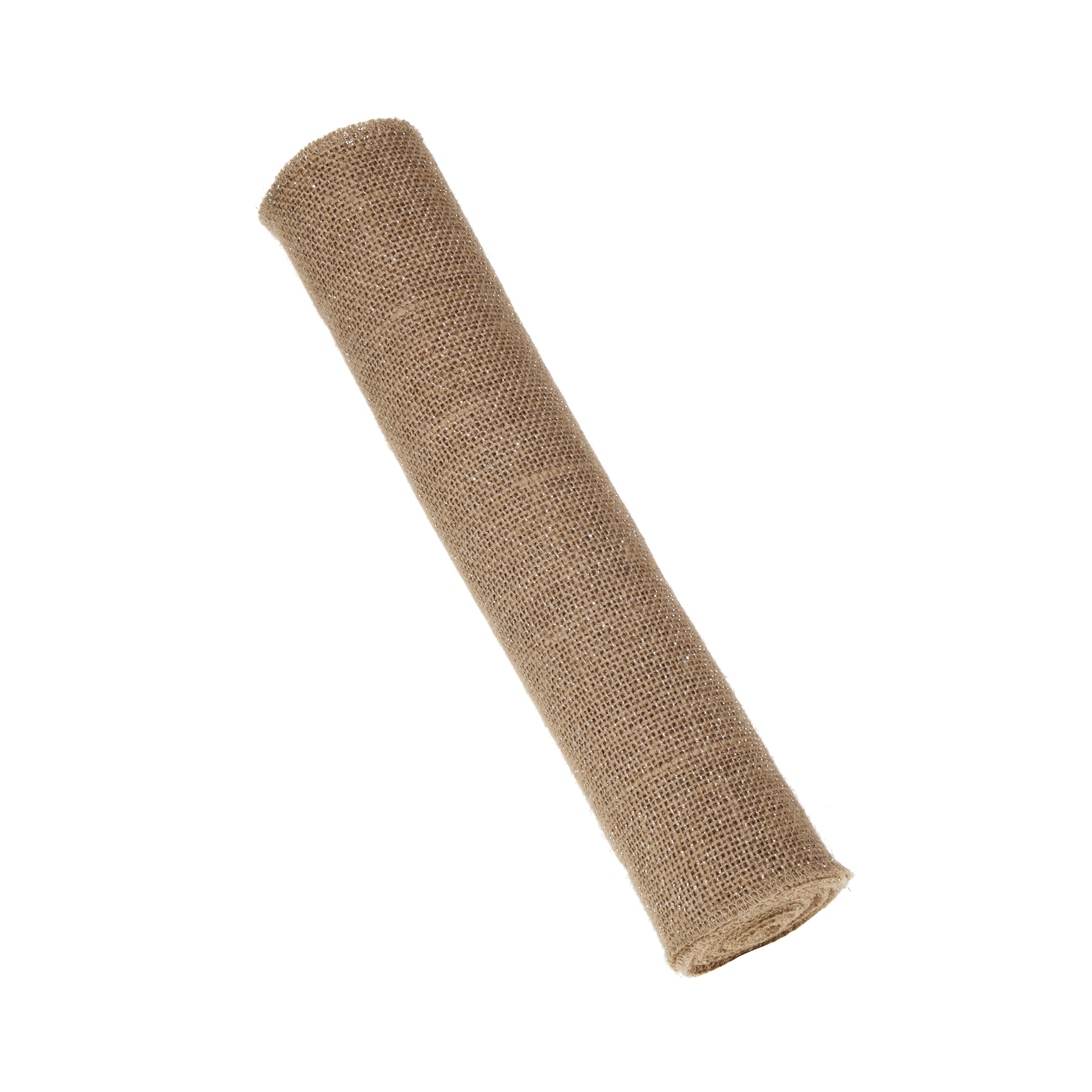 Love, Laugh, Craft Natural Jute Burlap Table Runner Roll, Finished Edges, 12"Wx3-Yds, Silver Foil