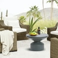 thumbnail image 5 of Round Outdoor Coffee Table, Gray MGO Table, Patio Side Table - 24 Inch, 5 of 6
