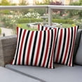 thumbnail image 4 of 2 Pack Outdoor Waterproof Throw Pillow Covers,Burgundy Red Black Stripes Decorative Square Pillow Case Patio Pillowcases for Chair Couch Sofa 18x18in, 4 of 9