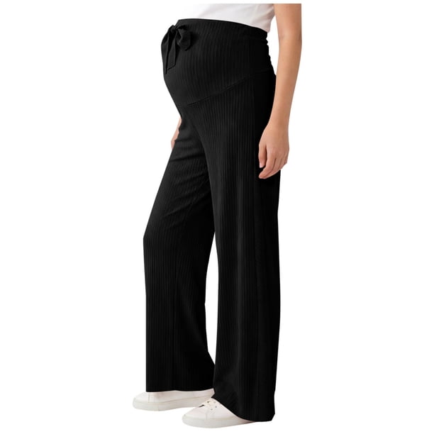 Pantalones de Vestido de Pierna Ancha Estilo de la Maternidad Pantalones de Seda de Hielo para la Primavera Y el Verano, Pantalones de Pierna Recta Transpirables Delgados con Sensación Colgante, Ropa