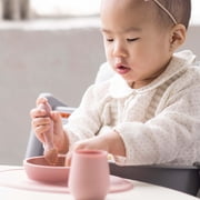 ezpz First Foods Set (Sage) - 100% Silicone Suction Bowl, 2oz Cup, Tiny Spoons - Designed by a Pediatric Feeding Specialist - 6 Months+