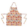 thumbnail image 2 of Fall Watercolor Autumn Leaves Pattern Apron-Garden Aprons for Women with Pockets-Cotton Linen Waterproof Kitchen Cooking Gardening Aprons Adjustable for Kitchen,Cooking,BBQ and Salon 33"x27", 2 of 7