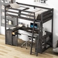 thumbnail image 2 of Pine Wood + MDF Material, Large Storage - Twin Size Loft Bed for Bedroom Decor, 2 of 2