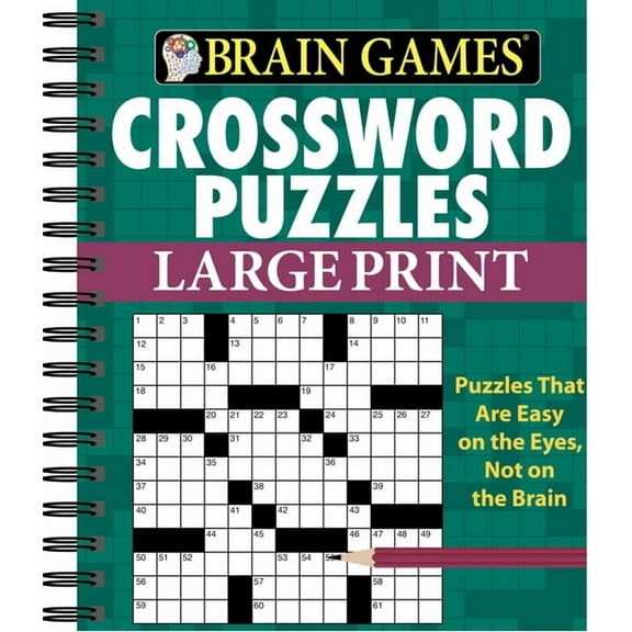 Brain Games Large Print Brain Games - Crossword Puzzles - Large Print (Green), (Spiral-Bound)