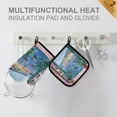 thumbnail image 4 of Yayeee Oven Mitts and Pot Holder Set of 2 Heat Resistant Kitchen Gloves Baking Hot Pad, Pink Window, 4 of 5