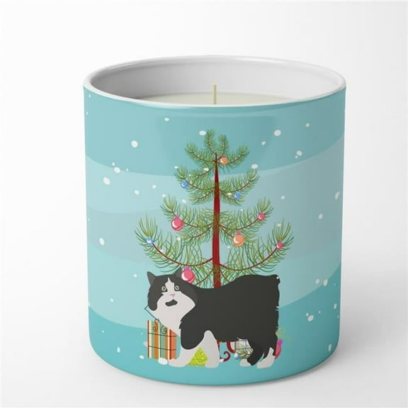 Carolines Treasures CK4599CDL 3.75 x 3.25 in. Unisex Cymric Cat Merry Christmas 10 oz Decorative Soy Candle
