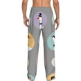 thumbnail image 3 of Uemuo Cute Geese Pattern Men's Wide Leg Palazzo Lounge Pants with Pockets Light Weight Loose Comfy Casual Pajama Pants-Small, 3 of 9