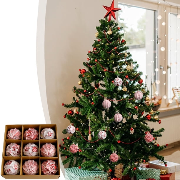 Antique Christmas Ball Set Christmas Scene Layout Christmas Tree Decoration Hanging Ball Box Pendant