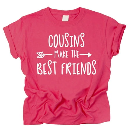 

Cousins Make The Best Friend T-Shirt for Baby and Toddler Girls Fun Family Outfits Vintage Hot Pink Shirt 18 Months