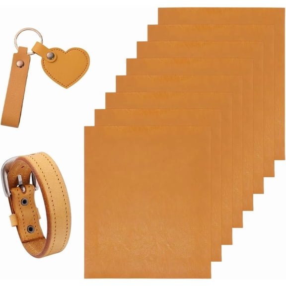 Leather Sheet for Craft Thick 1mm Durable Rectangle Imitation Leather Fabric for Engraving Crafting Material Tooling DIY 26x32cm Sandy Brown