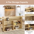 thumbnail image 4 of 4-Tier Bar Table, 70.9-Inch Large Modern Home Bar Cabinet with Wine Glass Holder and Black Footrest, 4 of 8