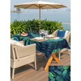 thumbnail image 5 of Outdoor Tablecloth with Umbrella Hole for Patio/Picnic/Party/Camping, Tropical Plants Waterproof Table Cloth Rectangle Table Cover Washable, Summer Watercolor Teal Green Palm Leaves (54"x 80"), 5 of 8