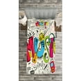 thumbnail image 3 of Ambesonne Music Quilted Bedspread Set 2 Pcs, Pop Art Doodle Style Art, Twin Size, Multicolor, 3 of 3