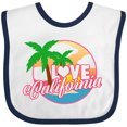 thumbnail image 3 of Inktastic I Love California with Ocean and Palm Trees Boys or Girls Baby Bib, 3 of 4