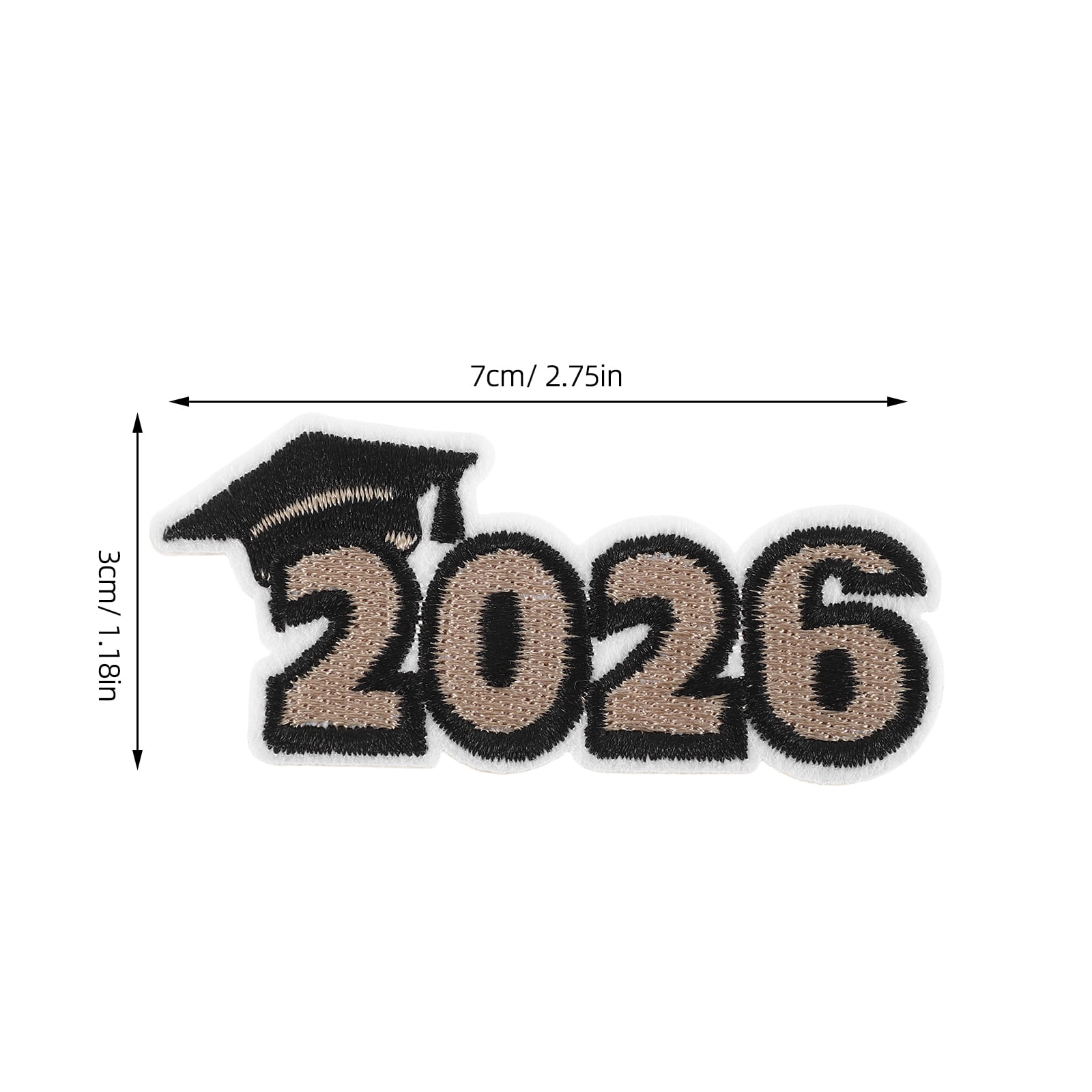 ELAYARD Black Embroidered Graduation Iron-On Patches for Jackets, Jeans, Caps, and School Gown Decoration