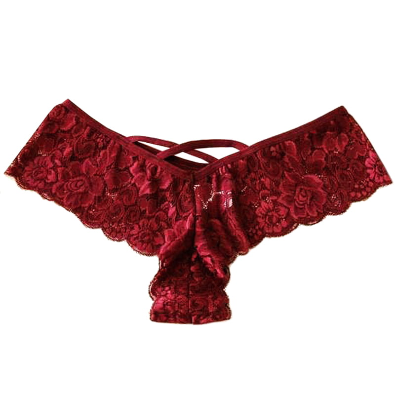 Women's Underwear Crotchles Thongs LaceFloral Briefs Lingerie G-string Panties