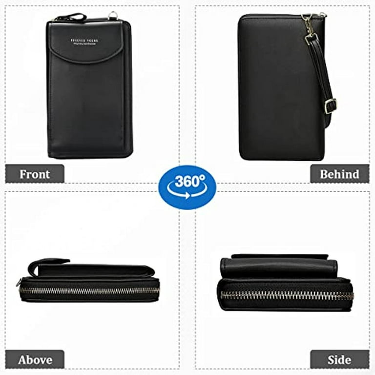 Crossbody Phone Bag for Women, Leather Ladies Cross Body Handbags Mobile  Phone Pouch with Long Strap Zips Card Slots, Small Cellphone Shoulder Bags
