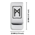thumbnail image 2 of Stainless Steel Elder Futhark Mannaz Rune Classic Slim Money Clip Credit Card Holder, 2 of 2