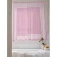 thumbnail image 3 of Pink Abstract Art Sheer Curtains 72 Inch Long 2 Panels, Vintage Linen Greek Key Geometric Light Filtering Rod Pocket Semi Sheer Curtains, Sheer Voile Drapes for Living Room Bedroom, 52"x72", 3 of 5
