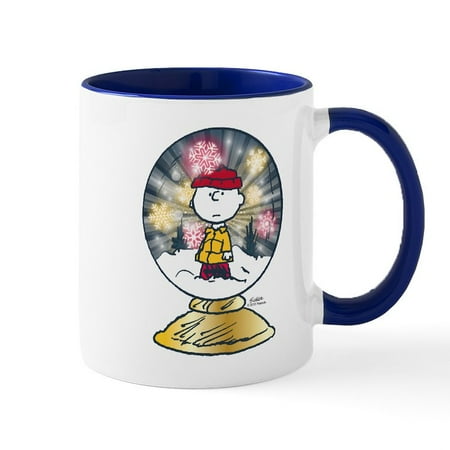 

CafePress - Charlie Brown Snow Globe Mug - 11 oz Ceramic Mug - Novelty Coffee Tea Cup