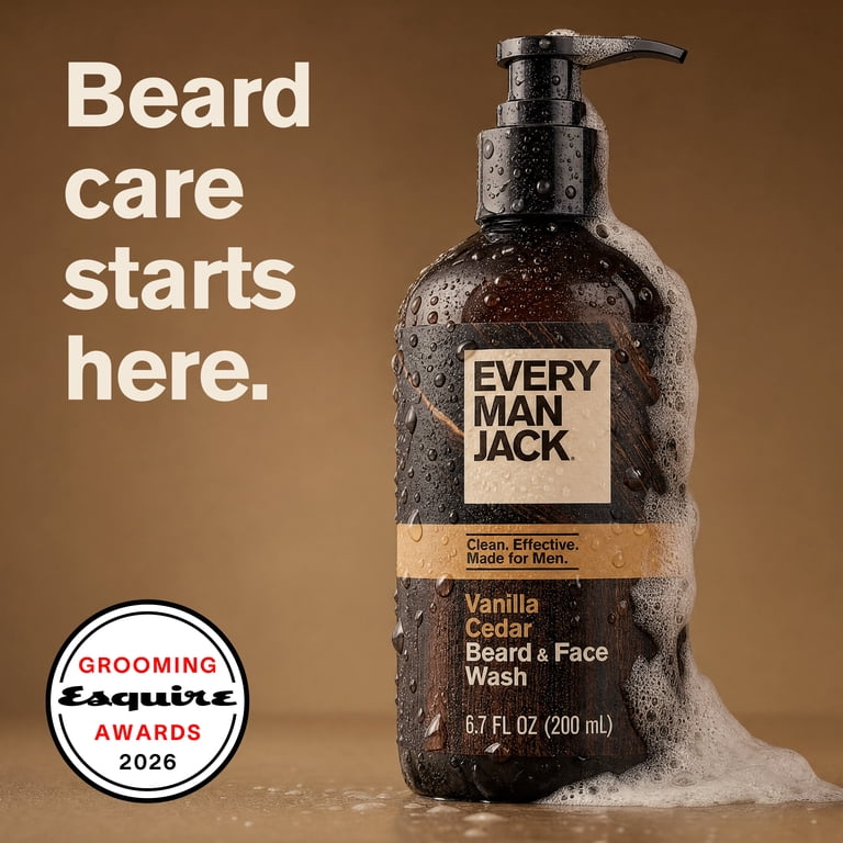 Every Man Jack Beard & Face Wash, Vanilla & Cedar, 6.7 fl oz photo 2