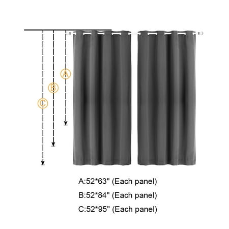 2pcs Solid Blackout Curtains For Bedroom Living Room Thermal