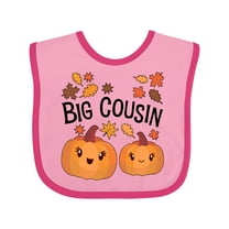 Inktastic Big Cousin Pumpkins with Fall Leaves Boys or Girls Baby Bib
